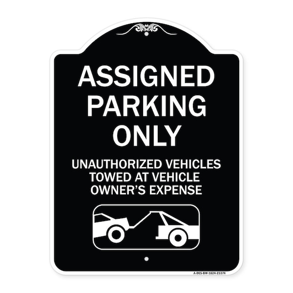 Parking Restriction Assigned Parking Unauthorized Vehicles Towed at Owner Expense, BW-1824-23374
